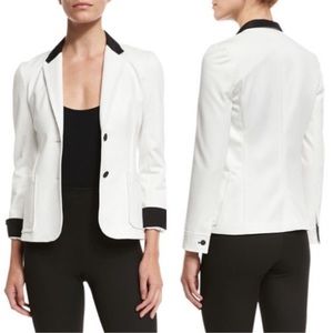 ATM Stretch Twill Schoolboy Blazer Jacket Ivory Black S/P